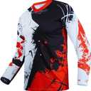 Dirt Bike Jersey for Youth, Kids Mountain Bicycle Shirt Long Sleeve for Motorcycle Motocross BMX Moto Mx Offroad Racing (12 Years, Red)