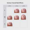 BTArtbox Press On Toenails Short - Tide Play Pedi, Easy-to-Apply 3D Starfish French Tip Square Toe Nail Press Ons with Glue and Adhesive Tabs in 15 Sizes - 30 Toenails All-in-One Kit