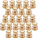 Gold Glass Candlestick Holders 24PCS, 2.1" H Taper Candle Holders Bulk for Pillar Candles, Taper Candles, Glass Candle Holders for Wedding, Party&Festival