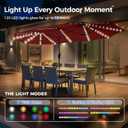 SUPERJARE 13ft Outdoor Patio Umbrella with Solar Lights, Double-sided Deck Pool Umbrella with 1.5 Inch Pole, Fade Resistant Canopy, 12 Sturdy Ribs, for Porch, Market, Backyard, Burgundy(No Base)