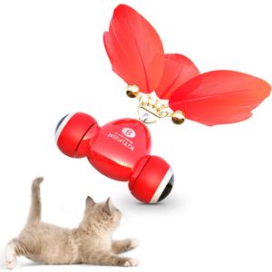 KiTiFISH Interactive Cat Toy, Automatic Fish Toy with Motion Activation, USB Rechargeable, Fun Exercise Toy for Indoor Cats and Kittens, Ideal Gift (Burgundy)