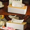 Wood Tissue Box Cover Gloves Box Holder Wooden Rectangular Tissue Box Holder for Storage on Bathroom Vanity, Countertop, Bedroom Dresser (Large(10.2 x 5.1 x 4.5))