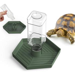 Reptile Water Dispenser-7.5 oz(250ml) Bearded Dragon Water Bowl - Small Water Dish for Tortoise - Bowls for Reptiles & Amphibians (L)