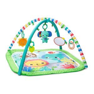 Bright Starts Wild Wiggles Baby Activity Gym & Play Mat with FoldingToy bar, Newborn and up - Green, 18.0" x 31.0" x 31.0"