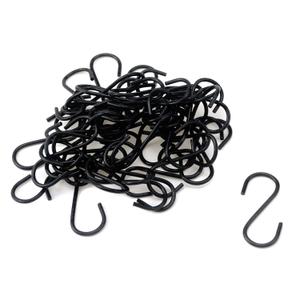50pcs S Hooks 1.7inch, Black Mini Ornament Iron Hooks Hanger Small S Hook for Hanging Jewelry Kitchenware Plants