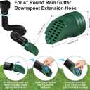 1 Pack Downspout Rodent Guard, Twist in Insert for 4" Round Rain Gutter Downspout Extension Hose to Block Animals, with Leaf Filter Design (Green)