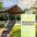Brightown 58FT Solar String Lights Outdoor with Remote Cable Ties and Hooks, Commercial Grade Patio Lights with 26 LED Shatterproof Bulbs, 3 Light Modes Hanging Light for Backyard Party Decor