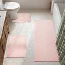 TYUU Bath Mat Set 3 Piece, Bathroom Rugs Non Slip Washable & Toilet Mat, 16"x24" + 24"x60" + 20"x24" U Shape