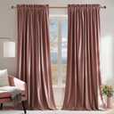 NICETOWN Pink Velvet Curtains 102 inches - Blackout Curtains for Living Room, Thermal Insulated Soundproof Panels Soft Luxury Home Decor for Bedroom, Dusty Rose Pink, W52 x L102, 2 Panels