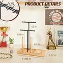 Pinzoveco Wooden Baseball Drip Necklace Organizer Holder,3 Tier Baseball Display Stand with 14 Hooks, Championship Ring Display Holder, Sports Ring Holder, Necklace Baseball Display Gift