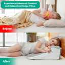 Bed Snorinator Pillow, Ergonomic Wedge Pillow for Sleep Apnea Memory Foam Reading Pillow for Back, Neck & Head Comfortable Support-Grey