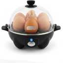 Dash Rapid Egg Cooker  Boiler, Poacher & Steamer  Includes Measuring & Recipe Guide  Dishwasher Safe  BPA Free  Holds 7 Eggs, Black