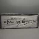 LuZhiQiang kids Playroom Wall Decor Home Is Where My Boys Are 40"15" Modern Nursery Mom and Her Sign for Plaque Boys Room Playroom Large Wood Framed Wall Hanging Art (Black)