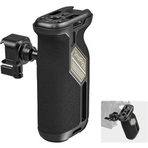 SmallRig Push-Button Rotating NATO Side Handle for Left and Right Hand, 360 Rotatable Side Handle with Anti-Slip Silicone, Camera Grip with Built-in Threaded holes, Wrist Strap Hole, Cold Shoe - 4359