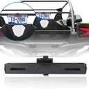 Maiker Aluminum UTV License Plate Frame with Light Compatible with Polaris Pioneer Talon Can-Am Maverick X3 Kawasaki Arctic Cat Wildcat fits 1.75-2 Inch Roll Cage Bars