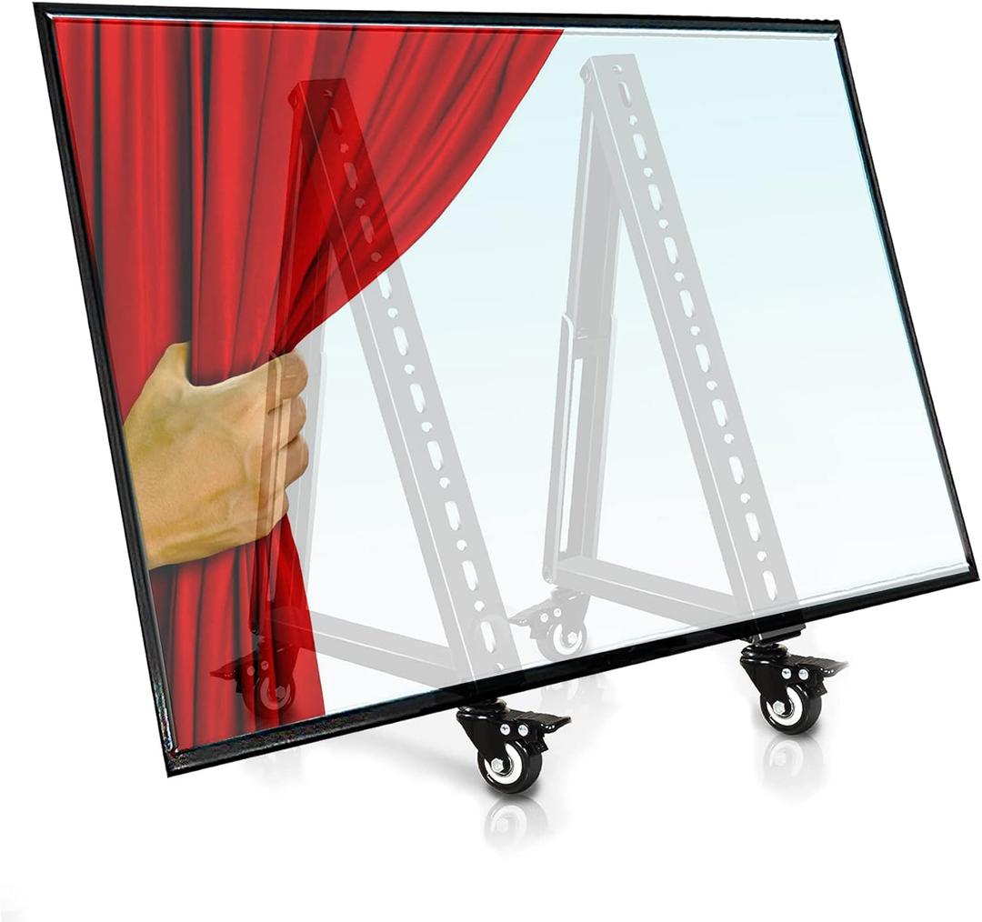 Low Height Mobile TV Stand, Monitor Floor Stand Cart, Rolling TV Mount with Wheel for 32-65 inch Flat Curved Screen TV, LED LCD, 30 Adjustable Viewing Angle (New Version)