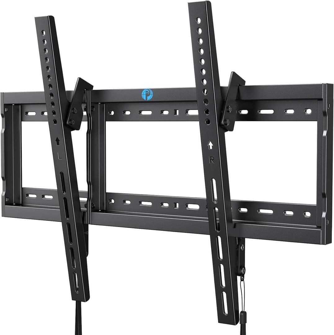 Pipishell Tilt TV Wall Mount Bracket Low Profile for Most 37-90 Inch LED LCD OLED Plasma Flat Curved TVs, Large Tilting Mount Fits 16"-24" Wood Studs Max VESA 600x400mm Holds up to 132lbs
