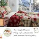 Green Essen Reversible Xmas Bedding Quilts Full/Queen Size Plaid Christmas Bedspread Patchwork Red Beige Snowmen Quilt Reindeer Snowflake Coverlet Moose Bed Set