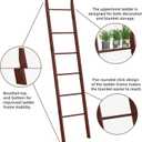BAMBANG 6-Tier Blanket Ladder for Living Room, Blanket Quilt Ladder Rack Rustic Decorative Towel Holder, Wall Leaning Blanket Ladder Shelf Storage Farmhouse Decor for Bedroom Bathroom, Brown