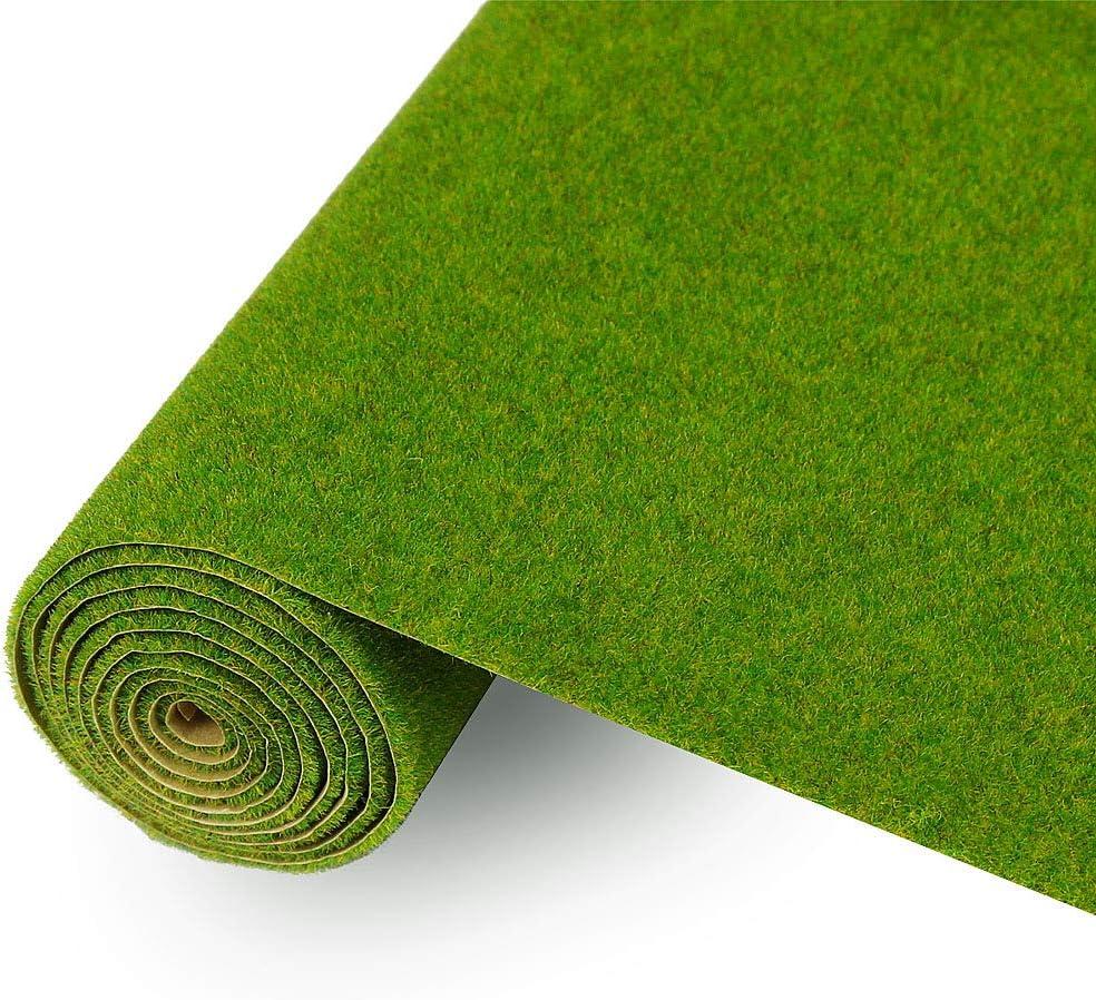 CP138 Artificial Model Grass Mat Trains Grass Green 40 x 100cm or 15.7"x 39"for Decoration Craft Scenery Model DIY