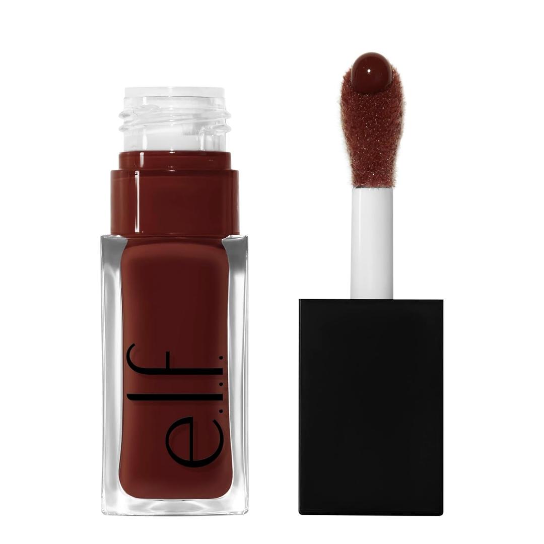 e.l.f. Glow Reviver Lip Oil, Nourishing Tinted Lip Oil For A High-shine Finish, Infused With Jojoba Oil, Vegan & Cruelty-free, Hot As Fudge (0.25 Fl Oz (Pack of 1)