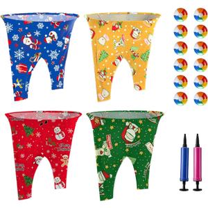 Granny Pants Outdoor Game, Christmas Granny Pants Yard Game for Adults and Kids, Giant Outdoor Games with 4 Oversized Pants & 12 Bouncy Balls