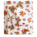 Viviland Christmas Holiday Plush Fleece Twin Bed Sheets, Flannel-Like Polar Fleece Velvet Fitted Sheets with 15" Deep Pocket, Warm Winter Printed Sheets Set - Gingerbread and Snowflake Pattern