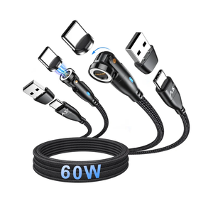 A.S Gen3 USB Magnetic Charging Cable 60W[2 Pack,6.6ft/6.6ft] - USB C to USB C Magnet Phone Charger Type C Cord - Support Data Syns Magnetic USB C Charging Cable for Phone 15/Samsung Galaxy/Laptop