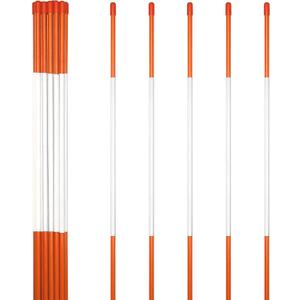 Anley 20 Pack 48" Reflective Driveway Markers, Snow Stakes with Fiberglass Pole & Hammer Cap - 4 Ft High Visibility Safety Markers Reflective Strip for Snow Plowing and Landscape (1/4" Dia, Orange)