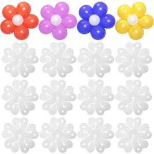 100 Pieces Flower Balloon Clips Balloons Holder Balloon Arch Clips for Baby Shower Wedding Event Decorations Birthday Party Supplies (Flower Style)