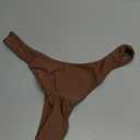 YELAIVP Women's Ruched Back Bikini Bottoms High Cut Bathing Suit Bottoms Cheeky Thong Swimsuit Bottom (Large, 886_brown)