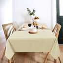 sancua 2 Pack Beige Tablecloth 60 x 84 Inch, Rectangle 4 Feet Table Cloth - Stain and Wrinkle Resistant Washable Polyester Table Cover for Dining Tables, Buffet Parties and Camping