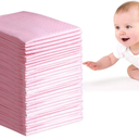 Disposable Changing Pad, 50 Pack 24×18 inch Portable Changing Table Pads Absorbency Mattress Pad Protector Pet Training and Puppy Pads Changing Pads for Baby Waterproof Incontinence Changing Mat（Pink）