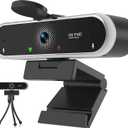 Webcam 4K with Microphone & Privacy Cover for PC/Laptop, USB Computer Camera Plug & Play with Auto Light Correction for Video Calls, Live Streaming Gaming & Online Meetings