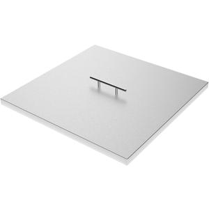 AJinTeby Fire Pit Lid Fits 18 Square Burner Pan, 21" x 21" Stainless Steel Fire Pit Burner Cover, Fire Pit Cover Rectangular Burner Pan