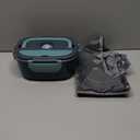 Electric Lunch Box Food Heater, 80W Portable Warmer for Car Truck Work with 304 Stainless Steel Container, 12V/24V/110V Green Heated Lunch Box Suitable for Ideal Driver/Work/Gift