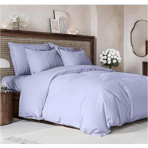 Duvet Cover Full Size Set - Extra Soft Full Size Duvet Cover 80 x 90 with 2 Pillow Shams - Hotel Luxury Easy Care and Fade Free with Zipper Closures & Ties - Comfy Breathable Bedding Set (Lavender) (36 - Lavender (No Comforter))