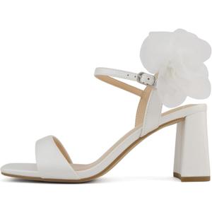 Delicious Bless ~ Women Open Toe High Heel Chiffon Bridal Dress Sandals (6)