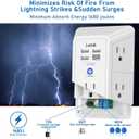 5 Outlet Extender Multi Plug Wall Outlets with 4 USB Charging Ports (1 USB C Outlet), 3 Sided 1680J Surge Protector Power Strip USB Wall Charger for Home, Office, Travel, ETL Listed, White (3U1C-No Night Light)