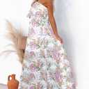Dokotoo Womens Strapless Dresses Casual Summer High Waist Side Split Flowy Boho Maxi Dress