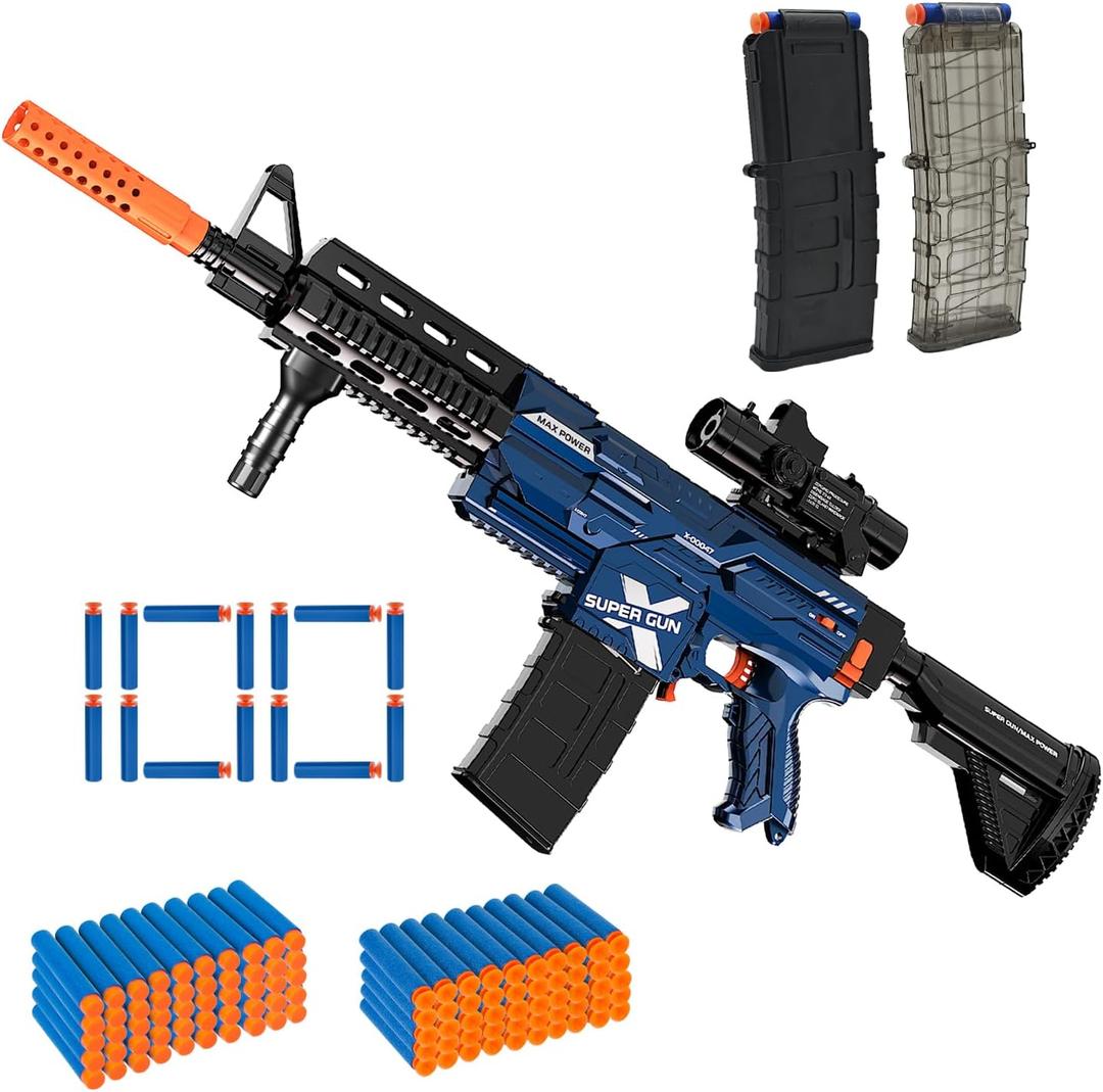 Automatic Toy Gun for Guns Dart, Electric Sniper Toy Guns Soft Bullets Shoot Faster Burst Soft Bullets Toy Gun for Boys,Toy Foam Blasters Guns with 100 Toy Sniper Darts for Kids