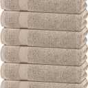 White Classic Wealuxe Taupe Bath Towels 24x50 Inch, Cotton Towel Set for Bathroom, Hotel, Gym, Spa, Soft Extra Absorbent Quick Dry 6 Pack