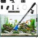6-in-1 Electric Aquarium Gravel Cleaner 530GPH Powerful Fish Tank Vacuum with Sand Washer, Water Changer & Debris Remover, Quiet 32W Pump, Adjustable Telescopic Pole (Blue)