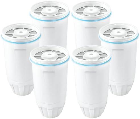 Water Filters Replacement for Z-ero Water Pitchers and Dispenser, 0 TDS Premium Filtration, Reduce Lead/Chromium/PFOA/PFOS - Improve Tap Water Taste (Pack of 6 by TOMOON)