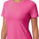 Alaroo Womens Summer Tops Short Sleeve Shirts Crewneck Basic Tee (Pink, S)