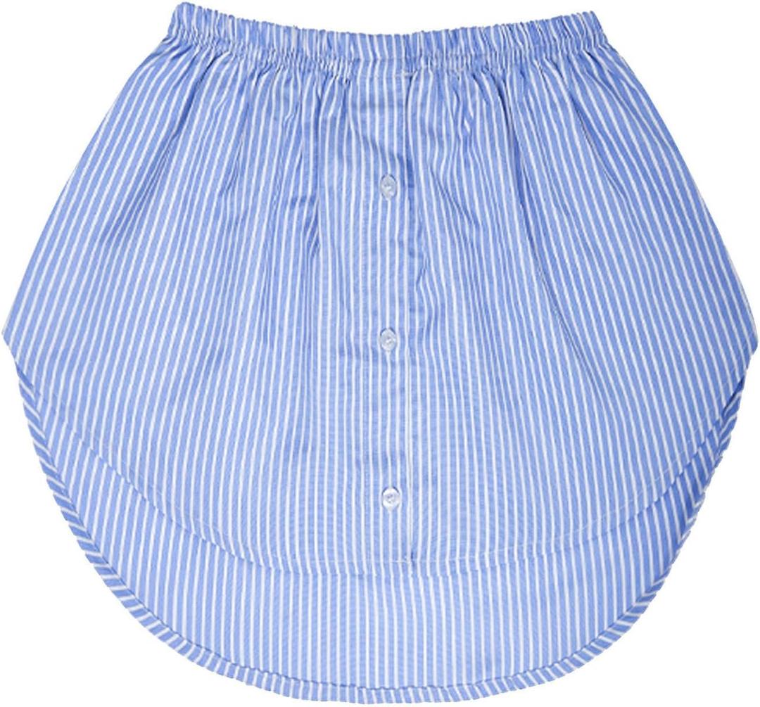 WaJuemy Shirt Extender for Women Layering Fake Top Lower Sweep Shirts Extenders Removable Undershirt Half Slip Layer (Blue)