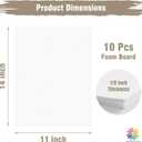 Mat Board Center, Pack of 10 Acid-Free Foam Boards, 11x14 inch White Foam Boards, 1/8" Thick