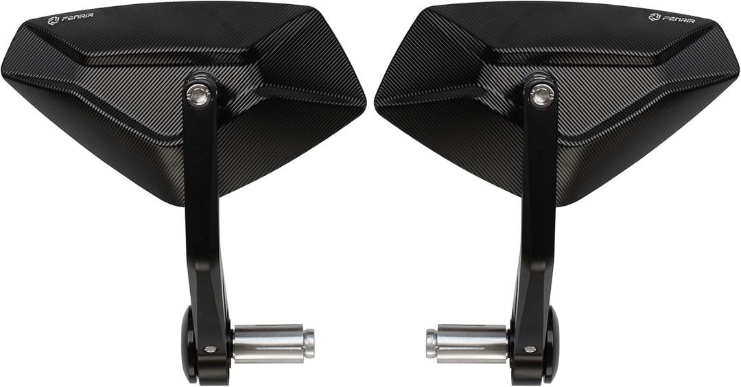 FENRIR Motorcycle Handlebar Bar End Mirror CNC Aluminum Black Cafe Racer Anti-vibration Anti-glare Large field of view universal 7/8" 22MM For Sport Naked Street Bike Cruiser Scooter