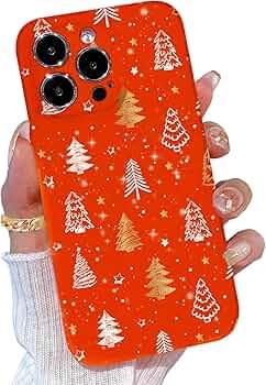 TURYXIA Compatible with iPhone 14 and 14 Plus Christmas Case for Women Boys Girls Girly, Glitter Sparkly Bling Cute Phone Cover, Tree 2 Pack