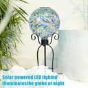 VCUTEKA Solar Gazing Ball, 10" Glass Gazing Balls Sphere with Solar Light for Garden Decor Lawn Outdoor Yard Decorative